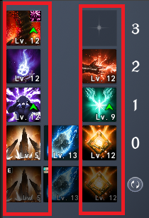 Skill sáv oszlopok